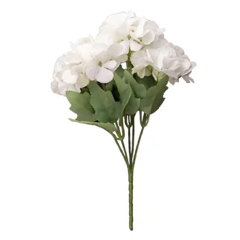 Zīda mākslīgo ziedu hydrangea 5 galvas augstas kvalitātes viltotas, ziedu pušķis, kāzu mājās apdare, mākslīgās ziedu vairumtirdzniecības