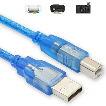 USB Printera Kabelis, Zils 1.5/3/5/10 Skaitītājs USB Printera Vads USB 2.0 Type A Male-B Vīriešu Skeneris Vadu ātrgaitas Kabelis