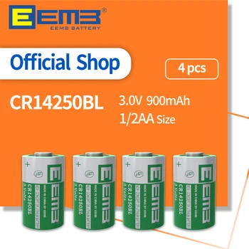 EEMB 4GAB CR14250BL 3.0 V 1/2 AA Izmēra Litija Baterija, 900mAh atkārtoti neuzlādējamām Thionyl Hlorīds Akumulatoru, Ūdens Skaitītāju Durvju zvans
