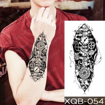 Ūdensnecaurlaidīgus Pagaidu Tetovējumu Uzlīmes Mehānisko Robotu, zvejas Rīku Flash Tetovējumiem 3D Bionisko Elektroenerģijas Body Art Roku Viltus Tetovējums Sievietes Vīrieši