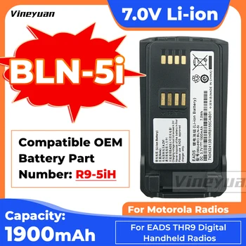 3.7 V 1900mAh BLN-5i Li-ion Akumulators EADS THR9 Rokas Digitālais divvirzienu Radio Nomaiņu, Akumulatora （Saderīgu OEM Akumulatoru：R9-5iH）