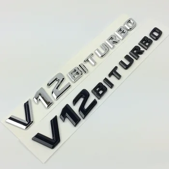 V8 V12 Biturbo Emblēmas Nozīmīti Decal 3D Auto Uzlīmes, Emblēma, Logo Benz, BMW, VW, Hyundai Mazda Opel, Skoda Toyota Audi HondaChevrolet