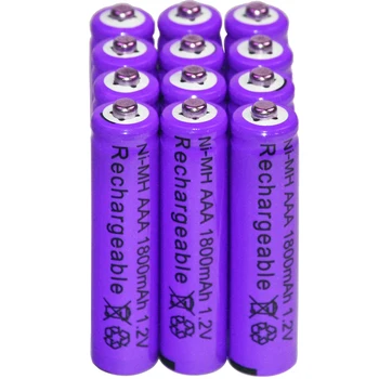 4-48pcs Jaunu Zīmolu AAA uzlādējamās baterijas 1800mah 1.2 Jaunu V NI-MH Uzlādējams akumulators led gaismas rotaļlietas mp3 Violeta