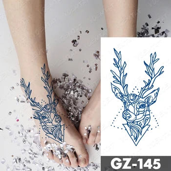 Sula, Kas Ilgst Tintes Tetovējumiem Body Art Ūdensnecaurlaidīgus Pagaidu Tetovējumu Uzlīmes Ziedi Brid Vaļu Tetovējums Rokas Viltus Briežu Tauriņš Tatto