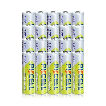 20 X PKCELL AA Baterijas 1,2 V Ni-MH 2A 2600mAh 1.2 Voltu AA Uzlādējamas Baterijas Baterias Bateria Baterijas