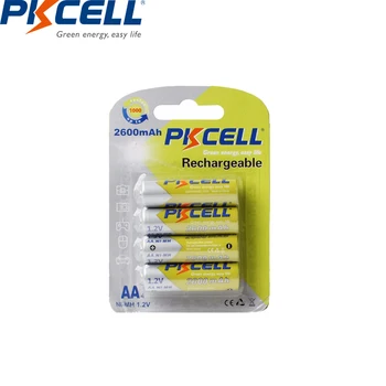 8PC PKCELL 4gab/Karte AA Bateriju 2600mAh ar 4gab/karte AAA 1000MAH 1.2 V Ni-MH AAA uzlādējamās Akumulatoru Baterijas 1000 apli