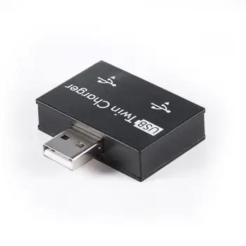 USB 2.0 Vīriešu Dvīņu Sievietes Lādētāju Dual 2 Port USB DC 5V Maksas Sadalītājs Hub Pārveidotāja Adapteris Savienotājs