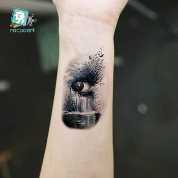Rocooart Fox Pagaidu Tetovējumu Uzlīmes Putnu Tauriņš Taty Bērniem Maziem Viltus Tattoo, Body Art Ūdensizturīgs Tattoo Dāvanu Bērniem