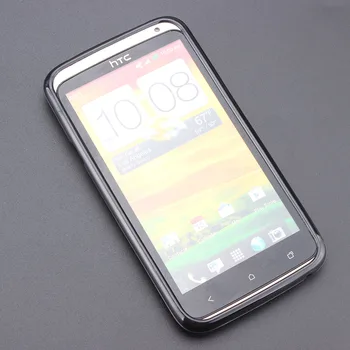 Melna Gēla TPU Slim Mīksto Anti Skiding Gadījumā Aizmugurējo Vāciņu Uz HTC One X S720e Mobilo Telefonu Gumijas, silikona Maiss Coque Fundas