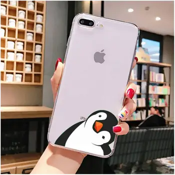 Gudrs pingvīns, Tālrunis Lietā Par iPhone X XS MAX 6 6s 7 7plus 8 8Plus 5 5S SE 2020. GADAM XR 11 11pro max Skaidrs būtiska Vāciņu