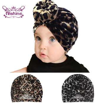 Nishine Jaundzimušais Meitenes Leopards Drukāt Cepures Gudrs Donut Zīdaiņu Cepures Toddler Turban Beanie Jaundzimušo Sunīti Matu Aksesuāri