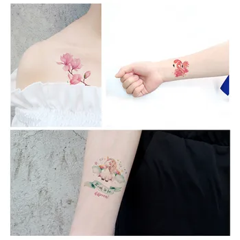 Ziedu, Tauriņu, Putnu Tetovējumiem Sieviešu Rokas Pagaidu Ūdensizturīgs Viltus Tetovējumu Uzlīmes Modes Roku Body Art Ziemassvētkiem