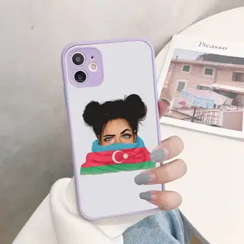 Yinuoda Azerbaidžānas buta karoga modes meitene Tālrunis Lietā par iPhone X XR XS 7 8 Plus 11 12 pro MAX Caurspīdīgs, Matēts Triecienizturīgs Gadījumā