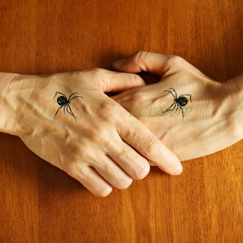 Ūdensnecaurlaidīgus Pagaidu Tetovējumu Uzlīmes 3D Biedējošu šausmīgi Spider Viltus Tatto Flash Tetovējums Tatouage Delnas Pamatnes Roku, Lai Vīrieši Meitenes Sievietes
