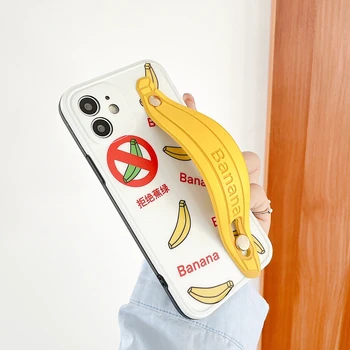 Karikatūra Banānu modelis Aproce lietā par iphone 7 8 12 11pro 11promax 12Promax XR XSMax X 7Plus Pret krītošiem soft shell