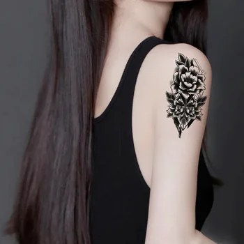 Tetovējumu Uzlīmes Pulkstenis Galvaskausa Pagaidu Piedurknēm Tetovējums Ūdensizturīgs Sexy Body Art Modes