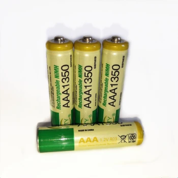 4gab/daudz 1.2 V AAA uzlādējamās akumulatoru, lieljaudas augsta blīvuma 1350mAh AAA uzlādējamās NI-MH baterijas