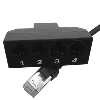 4 1 RJ45 Sadalītāja LAN Ethernet Tīkla Pieslēgvieta Extender Adapter Cable RJ11 Telefona Converter, Tālrunis, Kabeļu Līnijas Sadalītājs