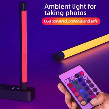 Foto LED Aizpildīt Gaismas RGBColorful Atmosfēru Vieglo Portatīvo Apgaismojums Stick USB Powered Selfie Nakts Lampas Dzīvas Skaistums Luzes