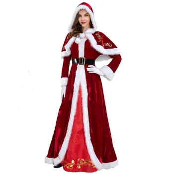 Plus Lieluma Deluxe Samta Pieaugušajiem Ziemassvētku Kostīms Cosplay Pāris Santa Claus Drēbes Masku Ziemassvētki Vienotu Tērps Vīrieši Sievietes