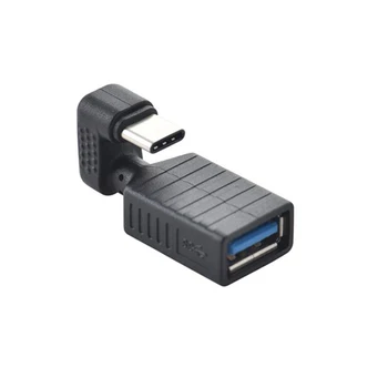 ULT-Labākais 90 Grādu pa Labi Leņķis C Tipa Vīriešu USB 3.0 Sieviete OTG Converter USB-C OTG Adapteri Smart Tālrunis Portatīvo Connecto