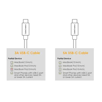 USB C Tipa Kabeli (5.A), JORINDO USB-C USB-C Auklas, Atbalsta 100W Enerģijas Piegādes, kas ir Saderīgs MacBook Pro PVC materiālu