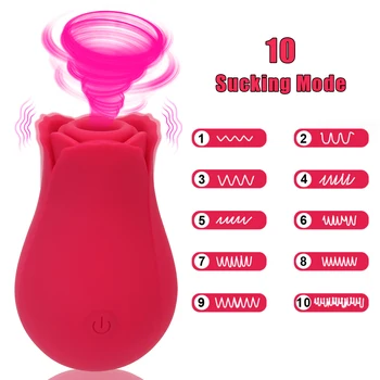 Klitora Stimulācija, Rožu Forma, 10 Ātrumiem Mutes Knupi Sūcējs Intīmo Labu Maksts Nepieredzējis Vibratori Pieaugušo Seksa Rotaļlietas Produkti