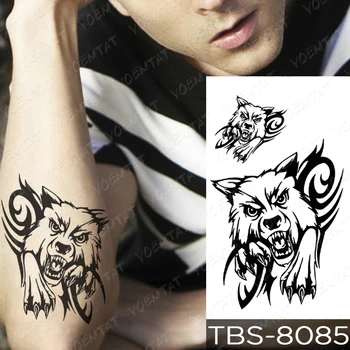 Pūķis Galvas Ārējie Pagaidu Tetovējumu Uzlīmes Lineāri Ģeometriskiem Atdzist Sātana Dēmonu Tato Plecu Viltus Mazo Vīrietis Sieviete Glitter Tatu Bērniem