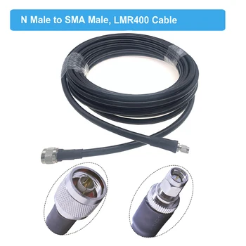 N Vīriešu RP-SMA Male LMR400 Kabeli 50-7 Zemu Zaudējumi 50 Omi ANTENAS Koaksiālo Pagarināšanu Jumper par 4G LTE Mobilā Pastiprinātāja Signāla Pastiprinātājs