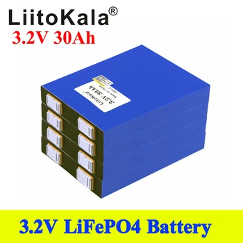 12pcs LiitoKala 3.2 V 30Ah LiFePO4 Baterijas Šūnu Litija Dzelzs Fosfāta Dziļi Ciklu Diy 24V 36V 48V Vēja Enerģijas Sistēmu RV Auto