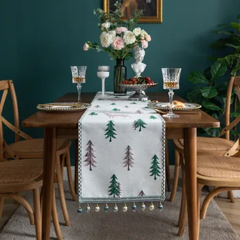 Šenila Ziemassvētku Galda Runner lieldienu galda drānu ceļa uz galda Žakarda Gultas Dvieli Jauno Gadu Galdauts Luksusa Mājas Dekoru