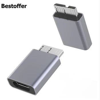 USB3.0 Micro B Tips-C Vīriešu Alumīnija Korpuss Adapteri Mac Savienots ar Mobilo Cietā Diska Kaste