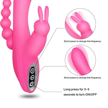3 Punkti Stimulēt Trušu Vibrators G-Spot Masāža Seksa Rotaļlietas Sievietēm Maksts Klitora Stimulators Anālais Vibratori Seksa Produkti