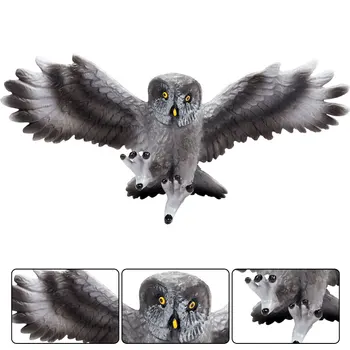 Oenux Jaunais Putns Dzīvnieku Modelis Pūce Figūriņas Meža Putnu Rīcības Attēls Miniatūru Dārzu Statisko Modeli Kolekcijas Rotaļlietas Bērniem Dāvanu