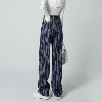 ZOENOVA Džinsi Harajuku Augsta Vidukļa Zilā korejas Ulzzang Džinsa Bikses Savvaļas Ikdienas Casual Meitene Vaļēju Bikšu Streetwear Jean Femme