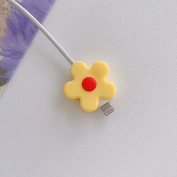 Cute Ziedu Aizsargs Vāks Mobilo Telefonu, USB Kabeli, Uzlādēšanas Datu līnijas Lūzuma novēršanai Karikatūra Portatīvo gadījumā