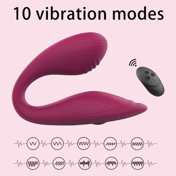Bezvadu Pāri Vibrators Seksa Rotaļlietas Sievietēm U Formas Dildo Dubultā Iespiešanās Klitora Stimulators Valkājamas Sieviešu Masturbator