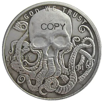 HB(107)Klaiņot ASV Morgan Dolāru galvaskausa zombiju, skeletu Sudraba Pārklājumu Kopēt Monētas