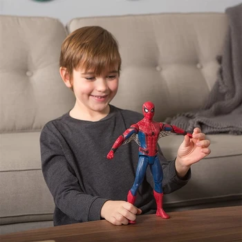 Brīnums Spider-Man Tālu no Mājām Deluxe Web Rīku Rīcības Attēls ar Skaņu FX Uzvalks Web Blaster Piederumu Zirnekļcilvēka Rotaļlietas Lelles Zēns
