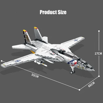 KM Militārās Lidmašīnas F-14 Tomcat Cīnītājs Modelis, Celtniecības Bloki DIY Liels Gaisa kuģis, Ķieģeļu Izglītības Bērniem, Rotaļlietas, Dāvanas Dzimšanas dienā