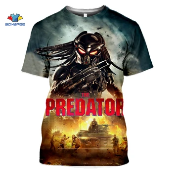 SONSPEE Predator T Krekls Modes Vīriešu un Sieviešu Krekls 3D Movie Print Hip Hop streetwear Unisex Topi O Kakla Harajuku Pulovers