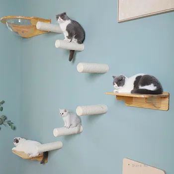 Var Piestiprināt Pie Sienas, Sizals Kaķis Nesaskrāpē Pastu Cat Tree House Scratcher Kaķēns Tornis Pet Kāpšanas Mēbeles, Kāpelēšanas Aprīkojums Kaķēns Rotaļlietas