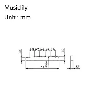 Musiclily Pro Karbamīda Sveķu Plastmasas 43mm Iešķeltu Elektriskā Ģitāra, Rieksti Plakanu Dibenu uz 6-stīgu Stratēģijām/ Tele Ģitāra, Melns (Komplekts 2)