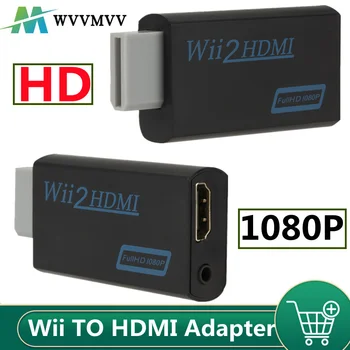 Full HD 1080P Wii HDMI-saderīgam Pārveidotāja Adapteris Wii2HDMI-saderīgu Converter 3.5 mm Audio PC HDTV Monitora Displejs
