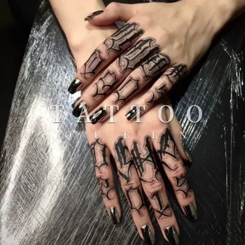 Ūdensnecaurlaidīgus Pagaidu Tetovējumu Uzlīmes Gothic Vārdiem tetovējums pirkstu, tatto uzlīmes flash tetovējums viltus tetovējumiem