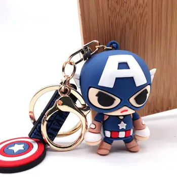 Brīnums Avengers Gudrs Keychain Multiplikācijas Filmu Dzelzs Vīrs Thor Pontons Captain America Auto Keychain Bērniem, Soma Kulons Keyring Draugiem Dāvana
