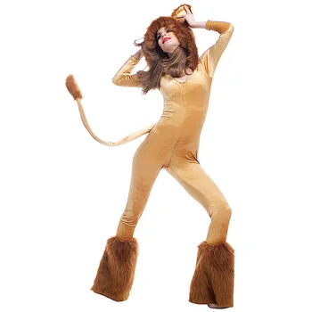 Halovīni Dzīvnieku Cosplay Lauva Deluxe Pieaugušo Sexy Sievietes Tērpu Apburtais Lauvene Kostīmu Mājīgu Sexy Fox Meitene Formas tērpu 155-180 cm