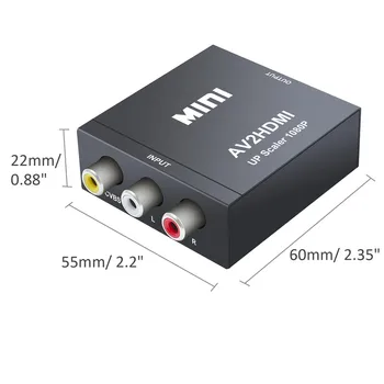 PROZOR Sakausējuma 1080P Kompozītu CVBS AV HDMI-saderīgam Converter RCA, HDMI-savietojams Adapteris ar PAL/ NTSC Līdz Scaler