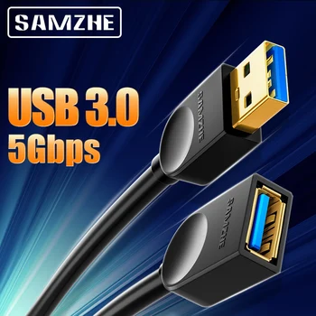 SAMZHE USB 3.0 Paplašināšanu, Sieviešu un Vīriešu 2.0 Extender Kabeli PC TV PS4 Datoru, Klēpjdatoru Extender