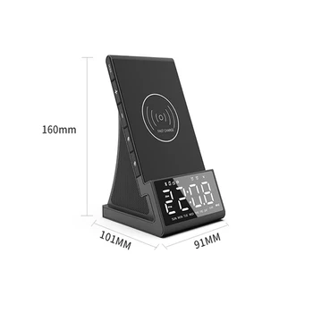 Bluetooth Skaļruni Bezvadu Lādētāju Smart Alarm Clock LED Smart Digitālo Fm Radio, Modinātājs Galda Pulksteņi USB Fast Charger Pulkstenis